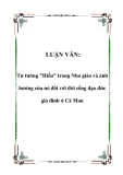 LUẬN VĂN:  Tư tưởng "Hiếu" trong Nho giáo và ảnh hưởng của nó đối với đời sống đạo đức gia đình ở Cà Mau