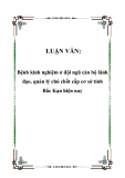 LUẬN VĂN:  Bệnh kinh nghiệm ở đội ngũ cán bộ lãnh đạo, quản lý chủ chốt cấp cơ sở tỉnh Bắc Kạn hiện nay