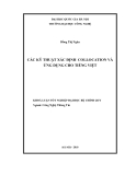 LUẬN VĂN: CÁC KỸ THUẬT XÁC ĐỊNH COLLOCATION VÀ ỨNG DỤNG CHO TIẾNG VIỆT