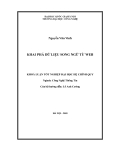LUẬN VĂN:KHAI PHÁ DỮ LIỆU SONG NGỮ TỪ WEB