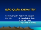 Thuyết trình: Bảo quản khoai tây