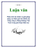 Luận văn: Phân tích tài chính và giải pháp nâng cao hiệu quả tài chính của Tổng công ty Hàng Không Việt Nam trong giai đoạn hiện nay