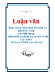 Luận văn: Thực trạng thẩm định tài chính và giải pháp nâng cao chất lượng thẩm định tài chính dự án đầu tư tài Chi nhánh NHNo & PTNN Nam Hà Nội