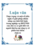 Luận văn: Thực trạng và một số kiến nghị về giải pháp nhằm nâng cao tính bắt buộc trong nghiệp vụ BHTNDS của chủ xe cơ giới đối với người thứ ba tại công ty cổ phần bảo hiểm PJICO