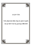 LUẬN VĂN:  Giải pháp hoàn thiện công tác quản lý nguồn vốn tại NHCT Hà Tây giai đoạn 2008-2010