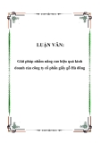 LUẬN VĂN: Giải pháp nhằm nâng cao hiệu quả kinh doanh của công ty cổ phần giấy gỗ Hà đông