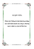 LUẬN VĂN:  Phân tích Thống kê tình hình hoạt động sản xuất kinh doanh của công ty thương mại và dịch vụ vận tải Phú Sơn
