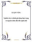 LUẬN VĂN:  Nghiên cứu và đánh giá đúng thực trạng và nguyên nhân dẫn đến nghèo đói
