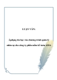 LUẬN VĂN:  Áp dụng tin học vào chương trình quản lý nhân sự cho công ty phần mềm kế toán ASIA