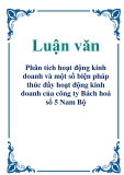 Luận văn: Phân tích hoạt động kinh doanh và một số biện pháp thúc đẩy hoạt động kinh doanh của công ty Bách hoá số 5 Nam Bộ