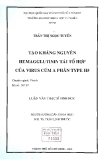 Đề Tài: Tạo kháng nguyên HEMAGGLUTININ tái tổ hợp của virus cúm A phân type H5