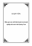 Luận văn tốt nghiệp: Hiệu quả sản xuất kinh doanh của doanh nghiệp nhà nước tỉnh Quảng Nam