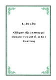 Luận văn tốt nghiệp:  Giải quyết việc làm trong quá trình phát triển kinh tế - xã hội ở Kiên Giang