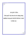 Luận văn hay: Giải quyết việc làm cho lao động nông nghiệp trong quá trình đô thị hóa ở nước ta hiện nay