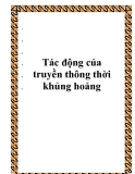 Tác động của truyền thông thời khủng hoảng