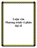 Luận văn đề tài :  Phương trình vi phân đại số
