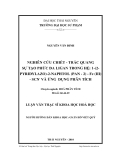 Luận văn:  NGHIÊN CỨU CHIẾT - TRẮC QUANG SỰ TẠO PHỨC ĐA LIGAN TRONG HỆ: 1-(2PYRIDYLAZO)-2-NAPHTOL (PAN - 2) - Fe (III) - SCN- VÀ ỨNG DỤNG PHÂN TÍCH