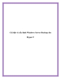 Cách cài đặt và cấu hình Windows Server Backup cho Hyper-V