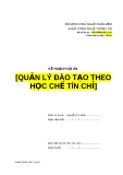 KẾ HOẠCH DỰ ÁN  [QUẢN LÝ ĐÀO TẠO THEO HỌC CHẾ TÍN CHỈ]