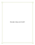 Bảo mật có thực sự là vấn đề?