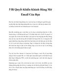 5 Bí Quyết Khiến Khách Hàng Mở Email Của Bạn 
