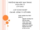 Thuyết trình nhóm đề tài : CÔNG TY CỔ PHẦN