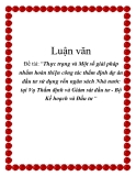 Luận văn: Thực trạng và Một số giải pháp nhằm hoàn thiện công tác thẩm định dự án đầu tư sử dụng vốn ngân sách Nhà nước tại Vụ Thẩm định và Giám sát đầu tư - Bộ Kế hoạch và Đầu tư 