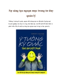 Sự sáng tạo ngoạn mục trong tư duy quản lý