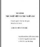 Báo cáo khoa học: SO SÁNH TỤC NGỮ VIỆT VÀ TỤC NGỮ LÀO 2