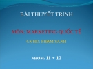 BÀI THUYẾT TRÌNH MÔN MARKETING QUỐC TẾ " MA TRẬN QSPM  "