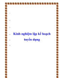 Kinh nghiệm lập kế hoạch tuyển dụng