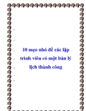 10 mẹo nhỏ để các lập trình viên có một bản lý lịch thành công