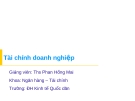 Tài chính doanh nghiệp - Ths Phan Hồng Mai