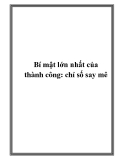 Bí mật lớn nhất của thành công: chỉ số say mê