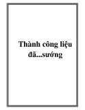 Thành công liệu đã...sướng ?