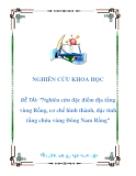 NGHIÊN CỨU KHOA HỌC  ĐỀ TÀI: “Nghiên cứu đặc điểm địa tầng vùng Rồng, cơ chế hình thành, đặc tính tầng chứa vùng Đông Nam Rồng”