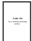 Luận văn: Bàn về chế độ hạch toán bất động sản đầu tư