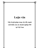 Luận văn: Một số giải pháp trong việc đầy mạnh xuất khẩu của các doanh nghiệp FDI tại Việt Nam