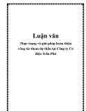 Luận văn: Thực trạng và giải pháp hoàn thiện công tác tham dự thầu tại Công ty Cơ điện Trần Phú