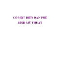 CÓ MỘT DIỄN ĐÀN PHÊ BÌNH MỸ THUẬT 