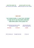 QUY HOẠCH QUẢN LÝ, KHAI THÁC SỬ DỤNG VÀ BẢO VỆ TÀI NGUYÊN NƯỚC DƯỚI ĐẤT MIỀN ĐỒNG BẰNG TỈNH QUẢNG TRỊ