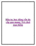 Đầu tư, huy động vốn đa cấp qua mạng: Trò chơi mạo hiểm.