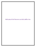 Khắc phục kết nối Internet sau khi bị nhiễm virus