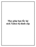 Mẹo giúp bạn lấy lại nick Yahoo bị đánh cắp.