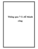 Thông qua 7 Cs để thành công hơn