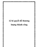 12 bí quyết để thương lượng thành công