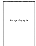 Bài học về sự tự tin