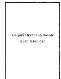 Bí quyết thành công : bí quyết trở thành doanh nhân thành đạt