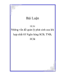 Đề Tài: Những vấn đề quản lý phát sinh sau khi hợp nhất 03 Ngân hàng SCB, TNB, FCB