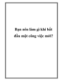 Bạn nên làm gì khi bắt đầu một công việc mới?